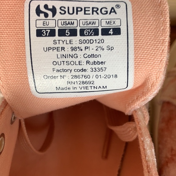 Superga Tie Dye Pink/Peach Velvet Sneakers Brand New in Box - Picture 4 of 16